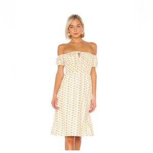 LPA Strapless White and Yellow Gold Dress Brand New Never Worn Medium Quality!!